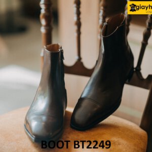 Giày da boot nam khóa kéo màu nâu BT2249 001