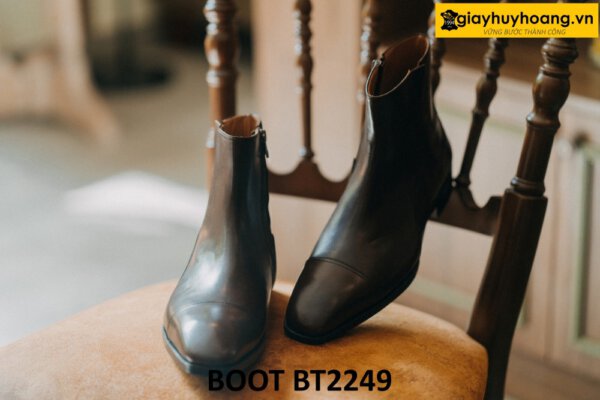 Giày da boot nam khóa kéo màu nâu BT2249 001