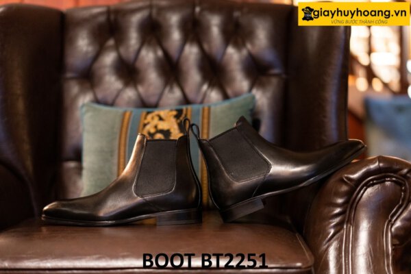 Giày da boot nam cổ thun mũi nhọn Chelsea Boot BT2251 003