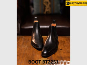 Giày da boot nam cổ thun mũi nhọn Chelsea Boot BT2251 001