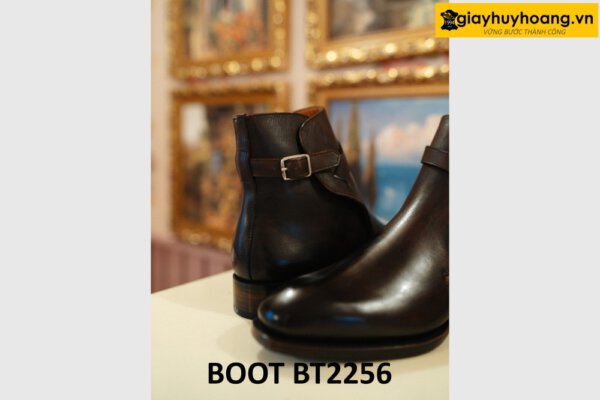 Giày da boot cổ cao nam có quai khóa kim loại BT2256 003