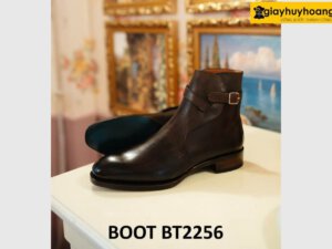 Giày da boot cổ cao nam có quai khóa kim loại BT2256 001