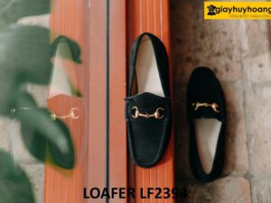 Giày da lộn lười nam có khóa kim loại loafer LF2394 004