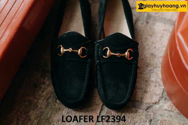 Giày da lộn lười nam có khóa kim loại loafer LF2394 003