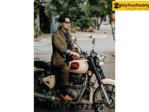 Giày lười nam da đan xen thủ công có chuông Loafer LF2395 003