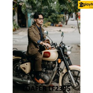 Giày lười nam da đan xen thủ công có chuông Loafer LF2395 003