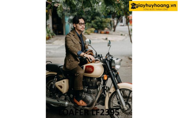 Giày lười nam da đan xen thủ công có chuông Loafer LF2395 003