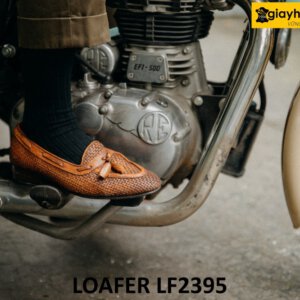 Giày lười nam da đan xen thủ công có chuông Loafer LF2395 001