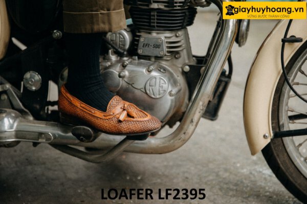 Giày lười nam da đan xen thủ công có chuông Loafer LF2395 001