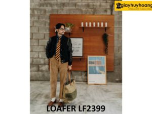 Giày da đan xen nam cá tính phong cách Loafer LF2399 004
