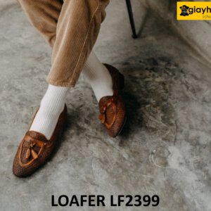 Giày da đan xen nam cá tính phong cách Loafer LF2399 003