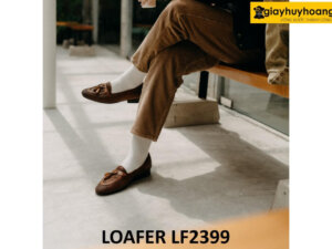 Giày da đan xen nam cá tính phong cách Loafer LF2399 002