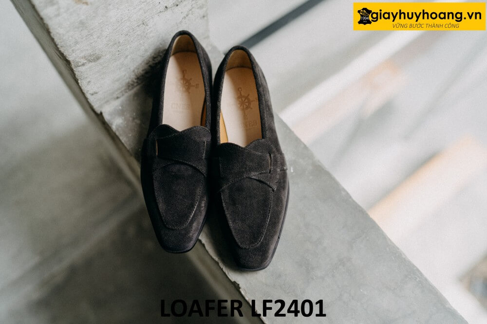 dat-dong-giay-da-nam-thu-cong-loafer-lf2401-001 Giày da lộn nam thiết kế đẹp cá tính loafer LF2401 001