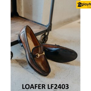 Giày lười da nam có khóa horesit kim loại loafer LF2403 003