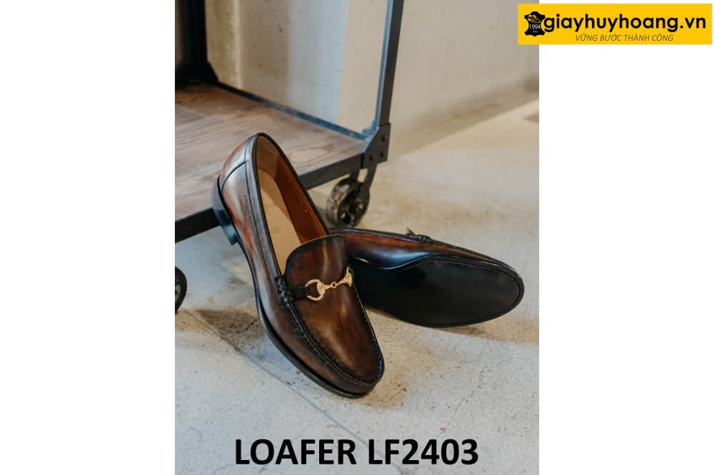 dat-dong-giay-da-nam-thu-cong-loafer-lf2403-003 Giày lười da nam có khóa horesit kim loại loafer LF2403 003