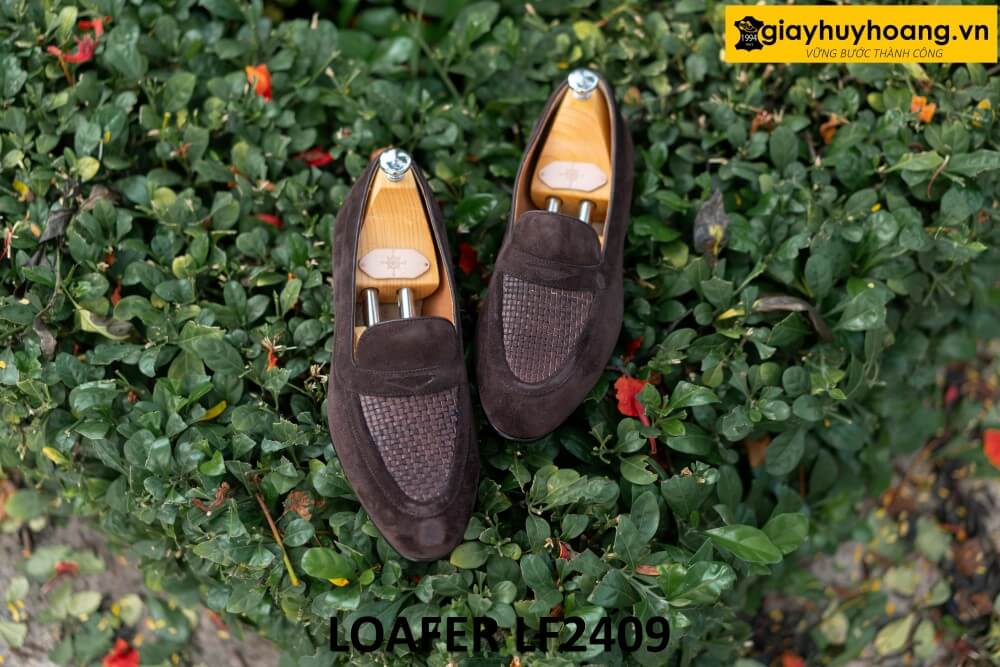 dat-dong-giay-da-nam-thu-cong-loafer-lf2409-001 Giày lười da lộn nam công sở cao cấp loafer LF2409 001