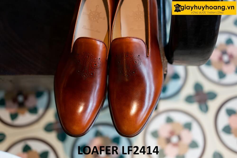 dat-dong-giay-da-nam-thu-cong-loafer-lf2414-003 Giày lười nam đế da bò khâu đế goodyear loafer LF2414 001