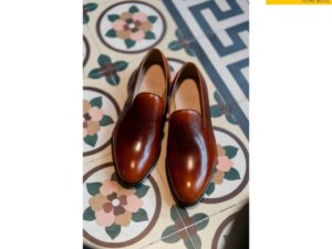 Giày lười nam đế da bò khâu đế goodyear loafer LF2414 002