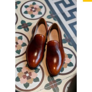 Giày lười nam đế da bò khâu đế goodyear loafer LF2414 002