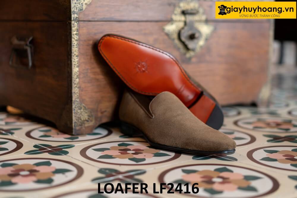 dat-dong-giay-da-nam-thu-cong-loafer-lf2416-001 Giày lười nam da lộn không họa tiết loafer LF2416 004