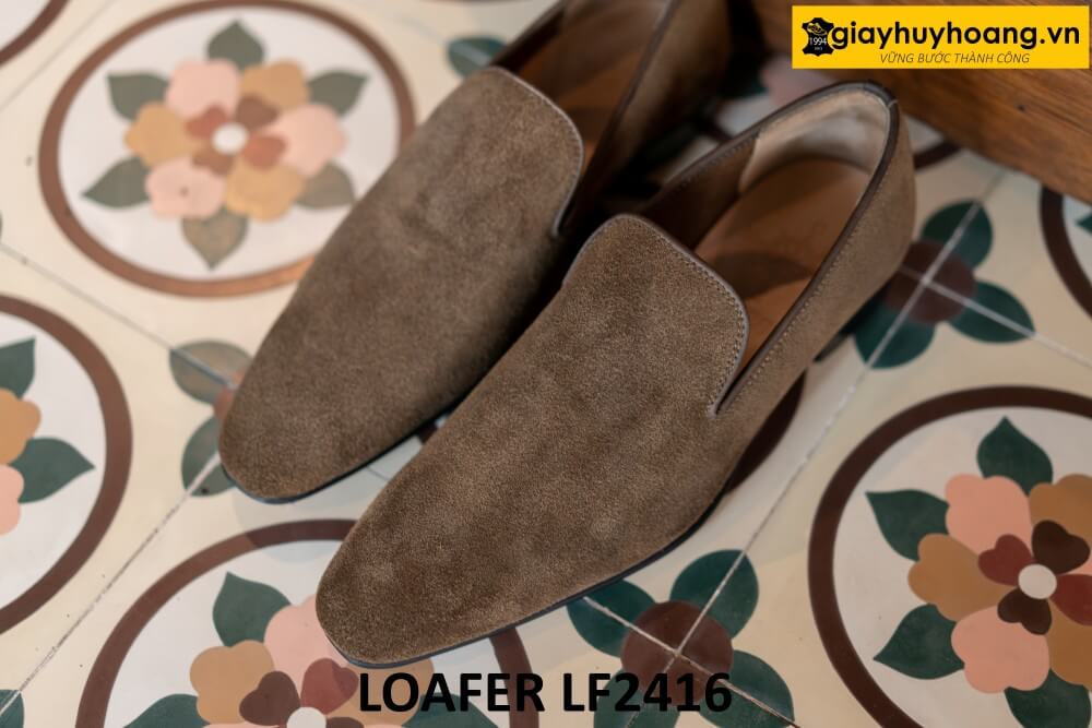 dat-dong-giay-da-nam-thu-cong-loafer-lf2416-002 Giày lười nam da lộn không họa tiết loafer LF2416 001