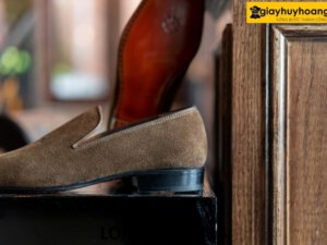 Giày lười nam da lộn không họa tiết loafer LF2416 002
