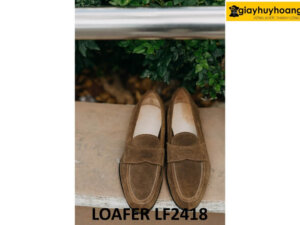 Giày lười nam da lộn đế mỏng thời trang loafer LF2418 004