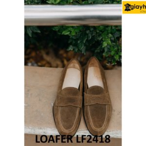 Giày lười nam da lộn đế mỏng thời trang loafer LF2418 004