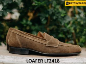 Giày lười nam da lộn đế mỏng thời trang loafer LF2418 003