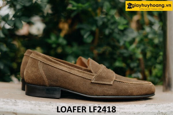 Giày lười nam da lộn đế mỏng thời trang loafer LF2418 003