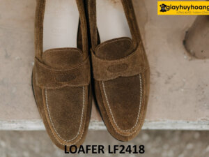 Giày lười nam da lộn đế mỏng thời trang loafer LF2418 001