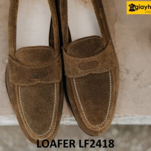 Giày lười nam da lộn đế mỏng thời trang loafer LF2418 001
