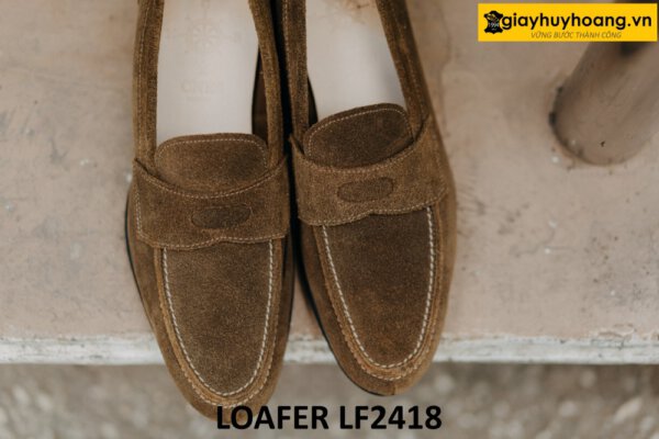 Giày lười nam da lộn đế mỏng thời trang loafer LF2418 001