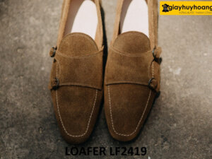 Giày da lộn nam có khóa monkstrap loafer LF2419 001