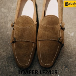 Giày da lộn nam có khóa monkstrap loafer LF2419 001