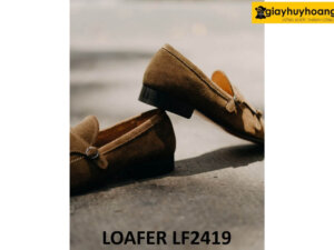 Giày da lộn nam có khóa monkstrap loafer LF2419 003