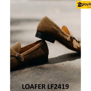 Giày da lộn nam có khóa monkstrap loafer LF2419 003