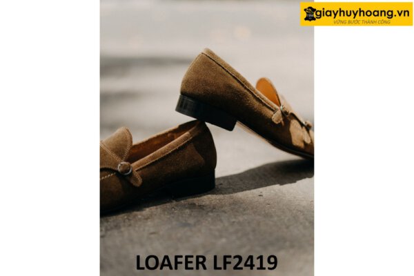 Giày da lộn nam có khóa monkstrap loafer LF2419 003