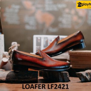 Giày lười nam cao cấp đế khâu goodyear welted loafer LF2421 004
