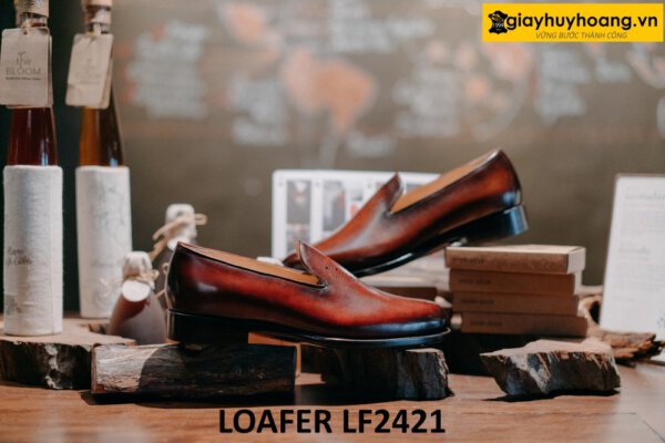 Giày lười nam cao cấp đế khâu goodyear welted loafer LF2421 004
