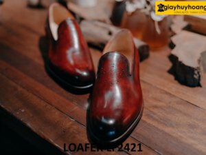 Giày lười nam cao cấp đế khâu goodyear welted loafer LF2421 002