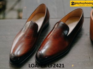 Giày lười nam cao cấp đế khâu goodyear welted loafer LF2421 001
