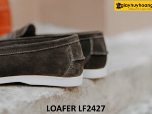 Giày lười nam da lộn đế trắng mỏng loafer LF2427 004