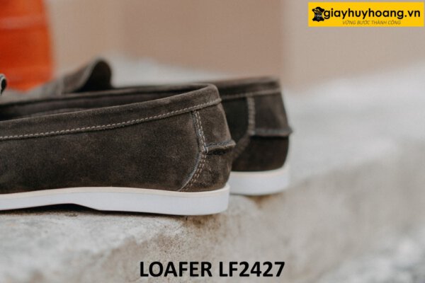 Giày lười nam da lộn đế trắng mỏng loafer LF2427 004