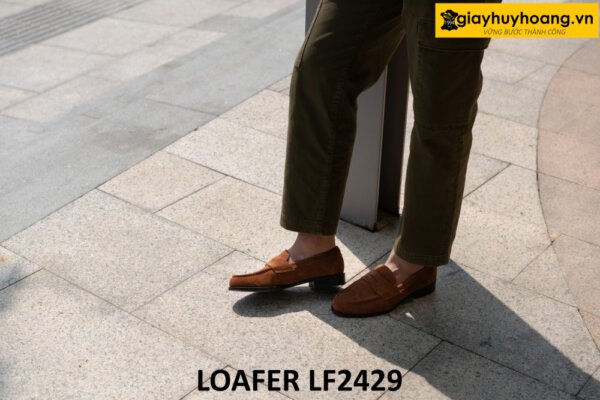 Giày da lộn nam màu bò nam tuyệt đẹp loafer LF2429 005