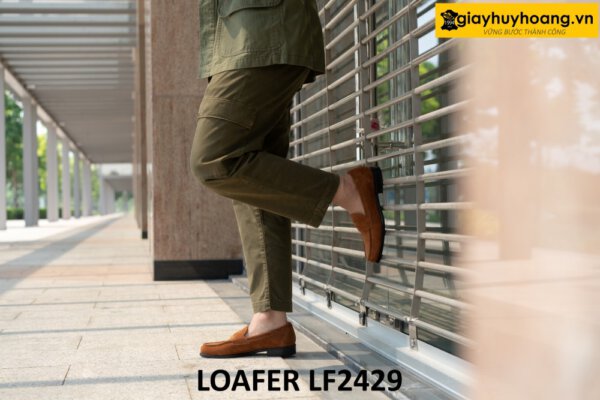 Giày da lộn nam màu bò nam tuyệt đẹp loafer LF2429 004
