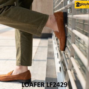 Giày da lộn nam màu bò nam tuyệt đẹp loafer LF2429 003