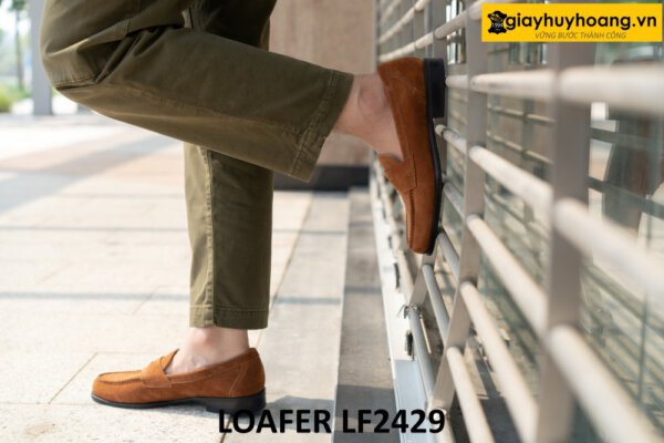 Giày da lộn nam màu bò nam tuyệt đẹp loafer LF2429 003
