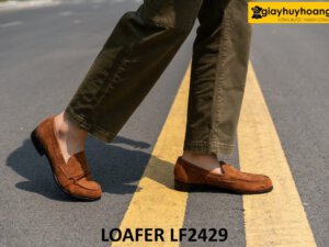 Giày da lộn nam màu bò nam tuyệt đẹp loafer LF2429 001