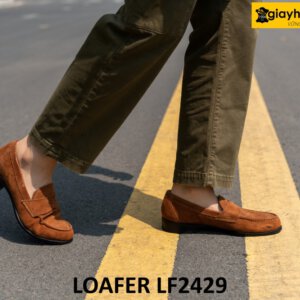 Giày da lộn nam màu bò nam tuyệt đẹp loafer LF2429 001